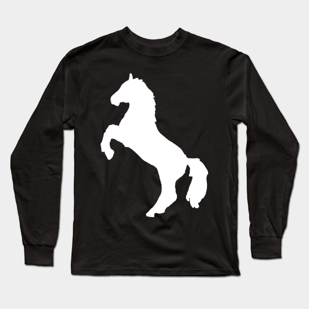 high rearing horse white Long Sleeve T-Shirt by Shyflyer